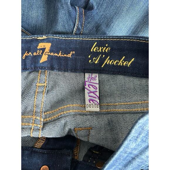 7 For All Mankind Jeans Womens 28x30 Blue Denim Pants Lexie Petite A Pocket 7FAM - Picture 6 of 14